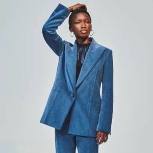 HELMUT LANG Chic Oversized Peak Lapel Corduroy Blazer